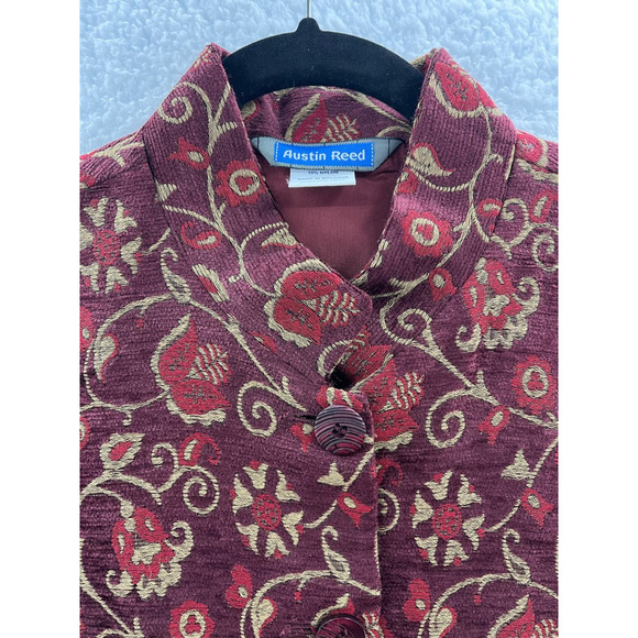 Austin Reed Womens Suit Jacket Blazer Multicolor Floral Pockets Long Sleeve XL - Picture 3 of 8